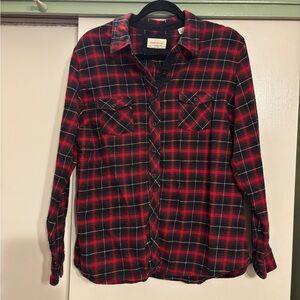 Weatherproof Red and Black Plaid Button-Down Shirt